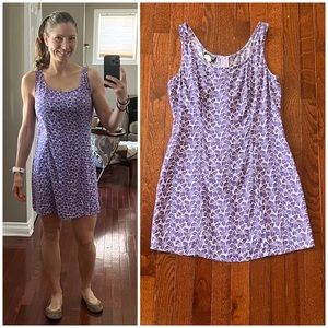 Vintage purple floral sheath dress